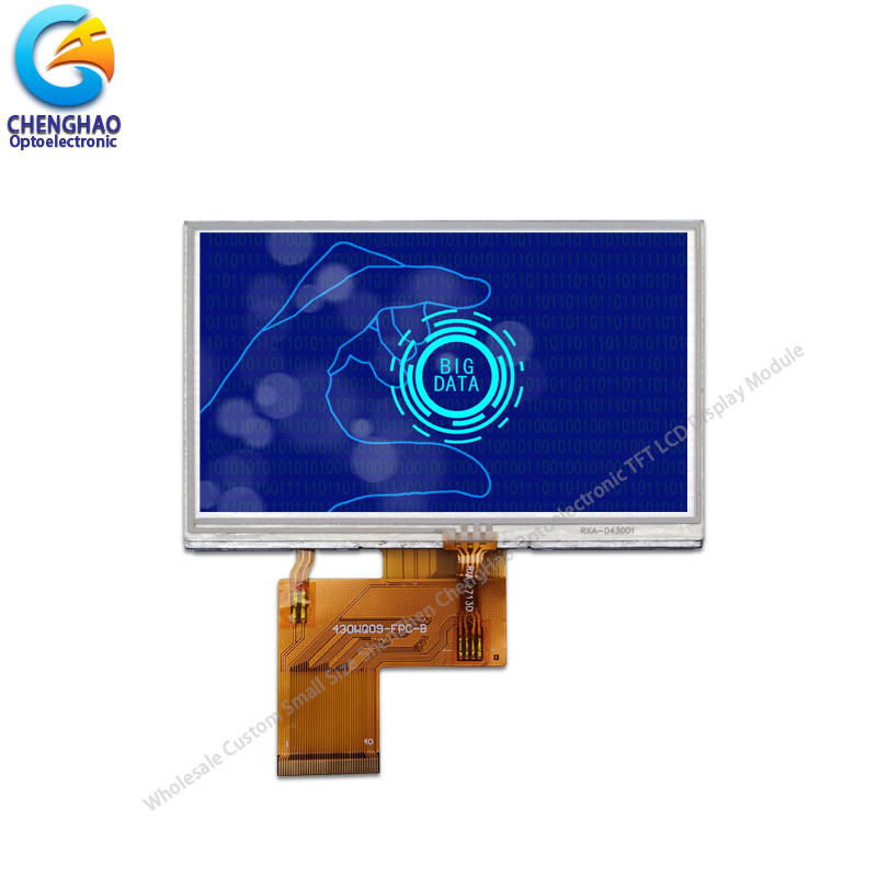 TN Transmission Resistive Lcd Touch Screen 4.3" Halogen Free TFT RTP