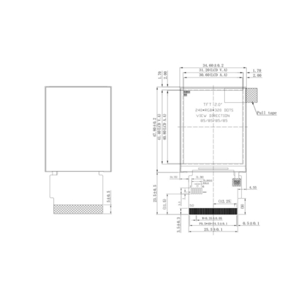 2 Inch Full Hd+ Ips Lcd Display Screen CH200QV18B