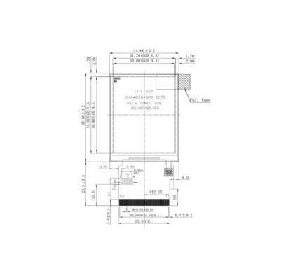 240*320 Resolution Ips Lcd Display With 262k 65k Color Saturation