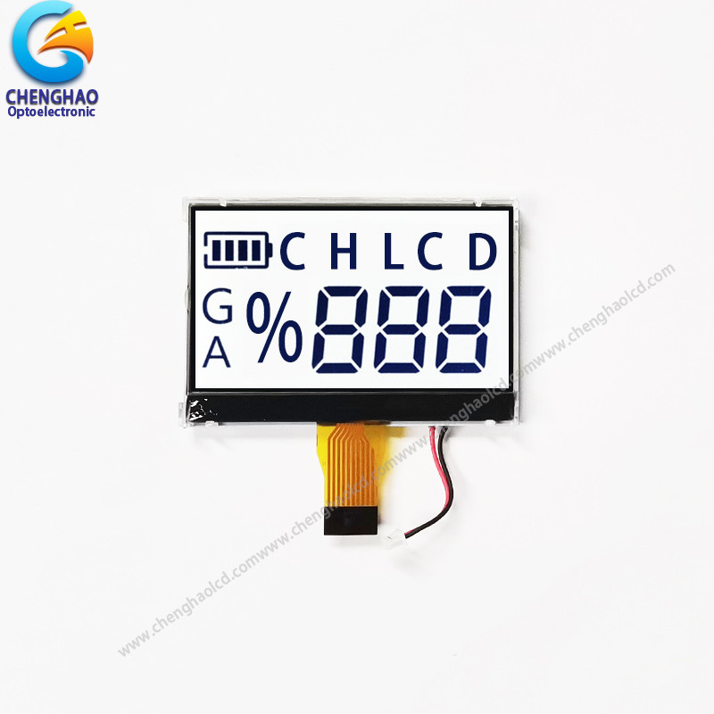 7 Segment Monochrome LCD Display Custom White Black Color HTN Positive Transflective