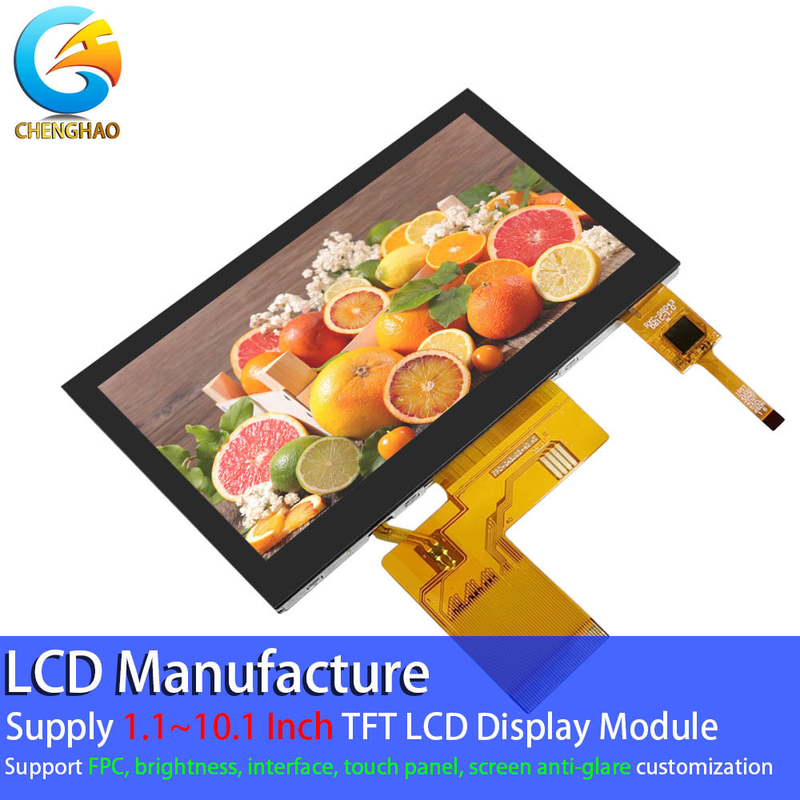 Free Viewing Angle LCD Touch Screen Monitor 4.3 Inch FPC 40 Pin 800*480
